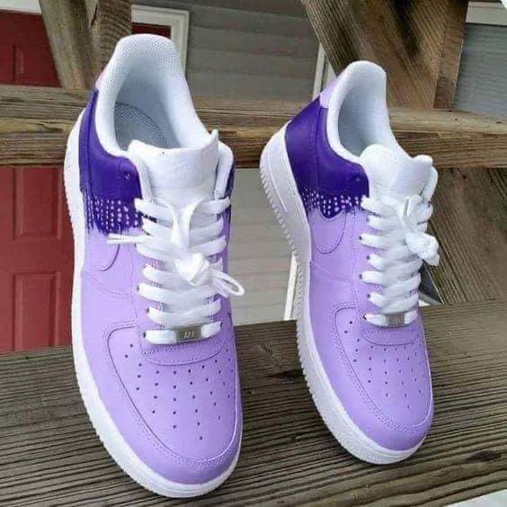 The Amazing Customized Purple Air Force Sneakers