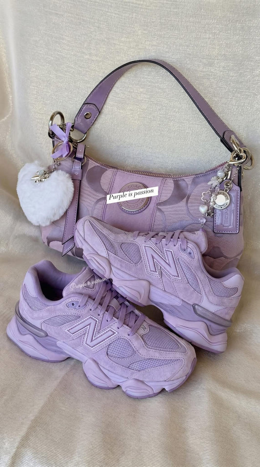 Lavender Monogram Shoulder Bag & Matching Chunky Sneakers Set 👜👟💜✨